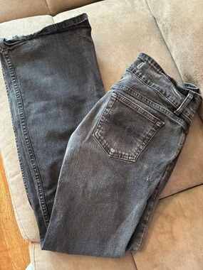 Express Seffaro Women's Gray Jeans Size 6R Hem was let down